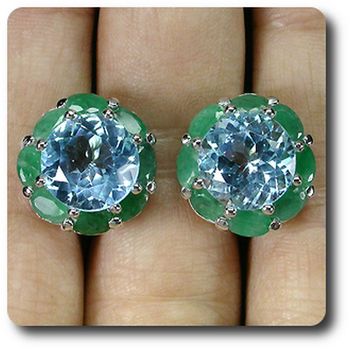 EMERALD & TOPAZ EARRINGS