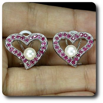 RUBY & PEARL EARRINGS