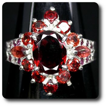 BAGUE GRENAT & RUBIS