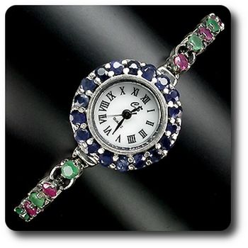 RUBY SAPPHIRE EMERALD WATCH