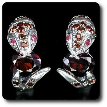 GARNET & RUBY COBRA EARRINGS
