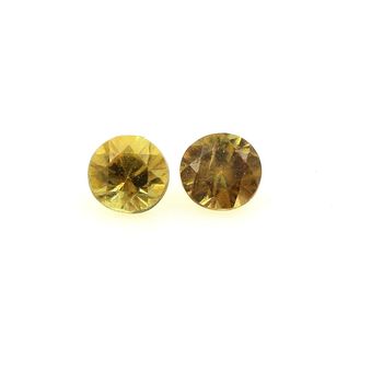 0.36CT. 2 pcs YELLOW SPHENE . IF