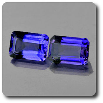 1.26CT. 2 pcs BLUE PURPLE IOLITE . IF