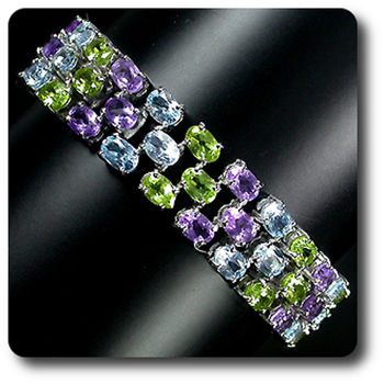 BRACELET PERIDOT AMETHYSTE TOPAZE