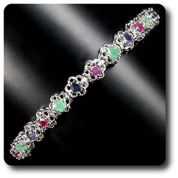 BRACELET EMERAUDE RUBIS SAPHIR