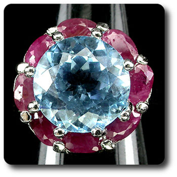 TOPAZ & RUBY RING