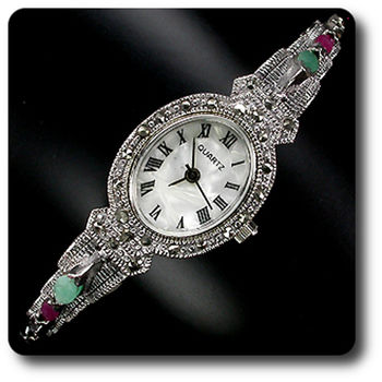 RUBY SAPPHIRE EMERALD WATCH