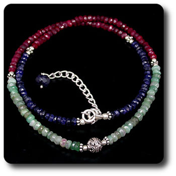 EMERALD, RUBY & SAPPHIRE NECKLACE
