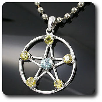 PENDENTIF ZIRCON BLEU & CHRYSOBERYL