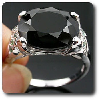 METEORITE TEKTITE & ALEXANDRITE RING