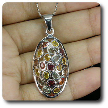 PENDENTIF SAPHIR MULTICOLORE