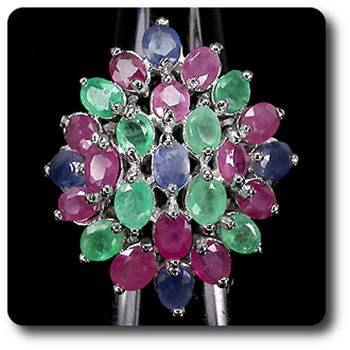 EMERALD SAPPHIRE RUBY RING