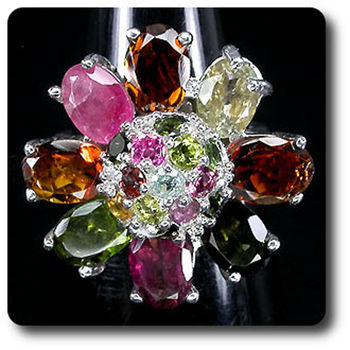 BAGUE TOURMALINE MULTICOLORES