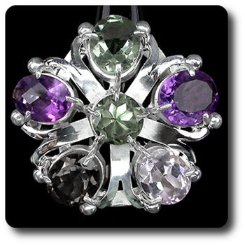 AMETHYST & SMOKY QUARTZ RING