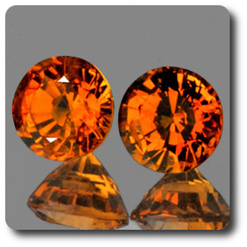0.65CT. 2 pcs ORANGE SPESSARTITE GARNET. IF