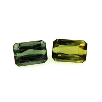 2.35 cts LOT DE 2 TOURMALINE BLEU VERT . VS
