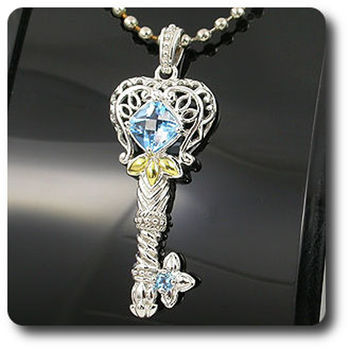 PENDENTIF TOPAZE BLEU