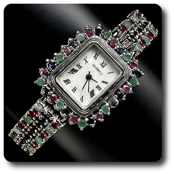 RUBY SAPPHIRE EMERALD WATCH