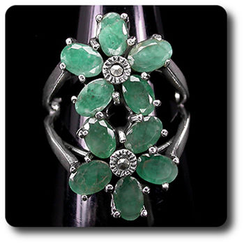 EMERALD & MARCASITE RING