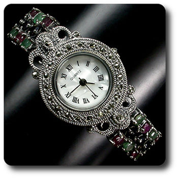 RUBY SAPPHIRE EMERALD WATCH