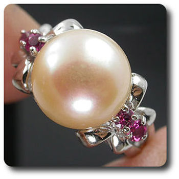 BAGUE TOURMALINE & PERLE