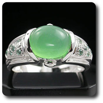 BAGUE CHRYSOPRASE & ALEXANDRITE