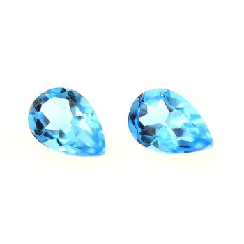 0.96 cts Lot de 2 TOPAZE BLEU SWISS .IF