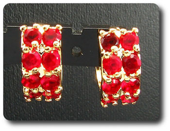 16x3mm Red Ruby Earrings