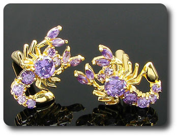 11x2-8 mm Purple Amethyst Scorpion Cufflink