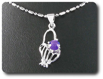 5 mm Purple Amethyst Pendant