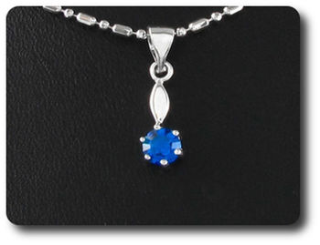 5 mm Blue Sapphire Pendant