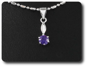 5 mm Purple Amethyst Pendant