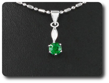 5 mm Green Emerald Pendant