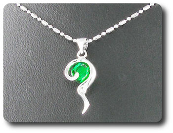 6 mm Green Emerald Pendant