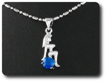 5 mm Blue Sapphire Pendant