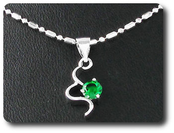 5 mm Green Emerald Pendant