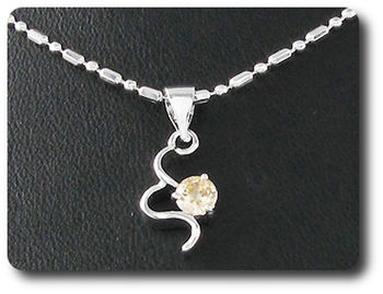 5 mm Orange Sapphire Pendant