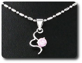 5 mm Pink Sapphire Pendant