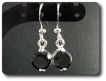 BOUCLES D'OREILLE SAPHIR NOIR