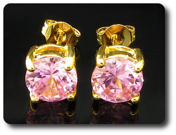 BOUCLES D'OREILLE SAPHIR ROSE