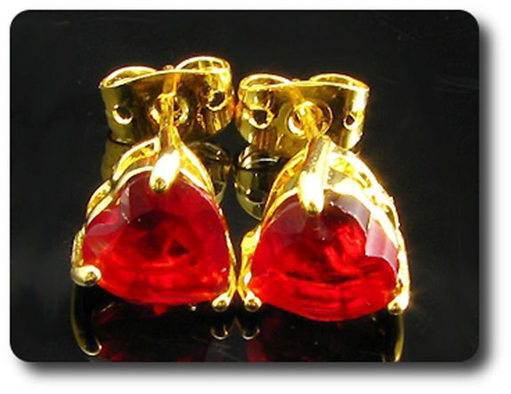 2x7mm Red Ruby Earrings