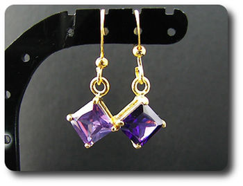 2x6mm Purple Amethyst Earrings
