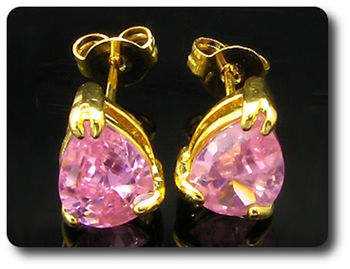 2x8mm Pink Sapphire Earrings