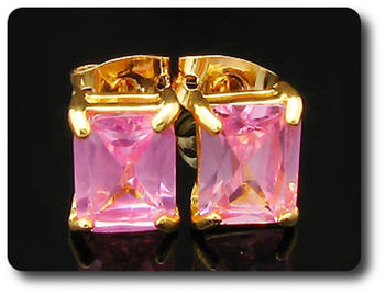 2x8mm Pink Sapphire Earrings