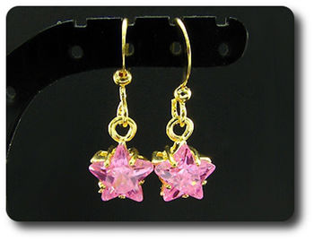 2x8mm Pink Sapphire Earrings