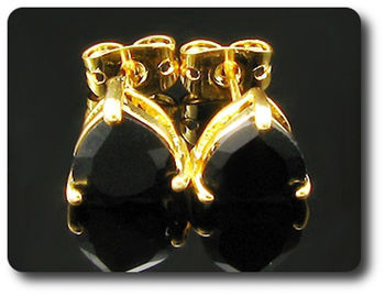 BOUCLES D'OREILLE SAPHIR NOIR