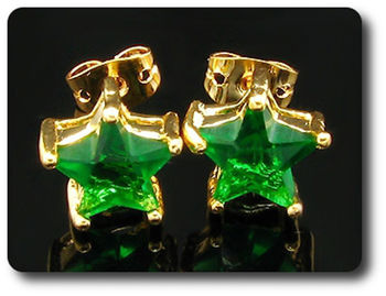 2x8mm Green Emerald Earrings