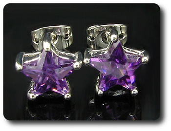 2x8mm Purple Amethyst Earrings