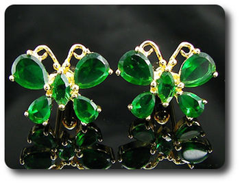 10x9~6mm Green Emerald Cufflink