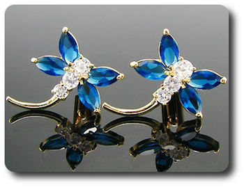 6x10~7mm Blue Sapphire Cufflink